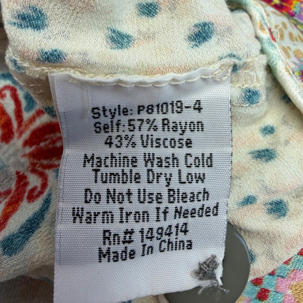 Johnny Was Patchwork Print Cargo Shorts Womens 2 Silky Boho Festival Eclectic - Picture 6 of 10